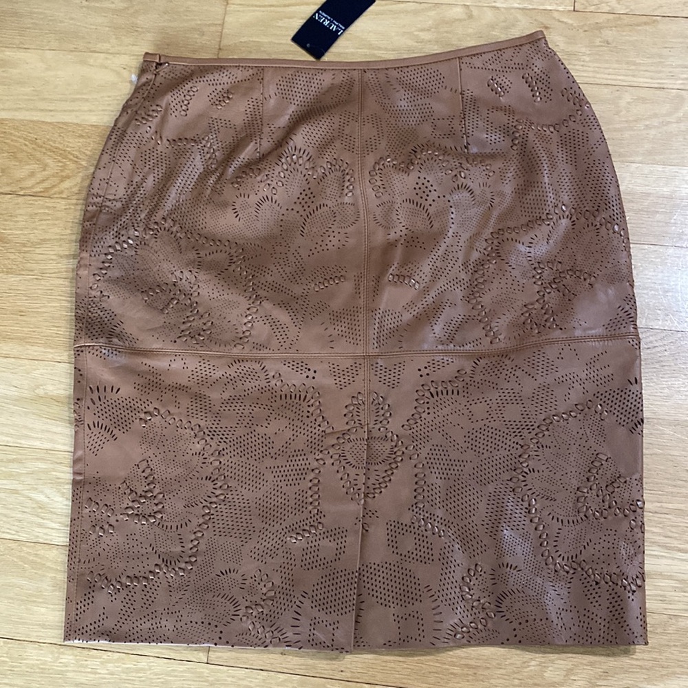 Vintage Ralph Lauren Transition 22 brown leather skirt - Picture 8 of 11